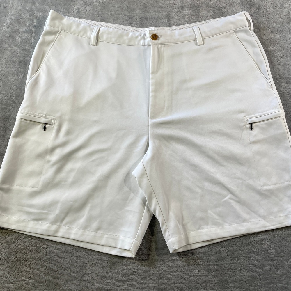 IZOD Golf Shorts‎ Mens 42 White Performance Cargo Athletic Preppy Stretch